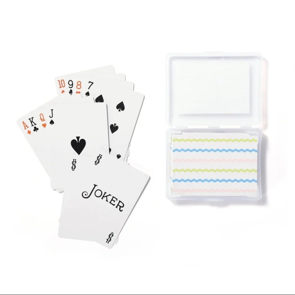 New! Target Bullseye Playground Striped Waterproof Playing Cards in Case